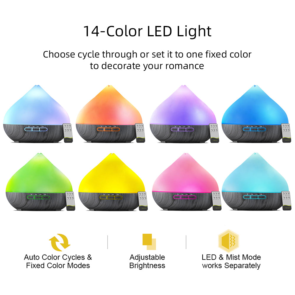 Aroma Diffuser Humidifier With Mood Light And Premium Oils