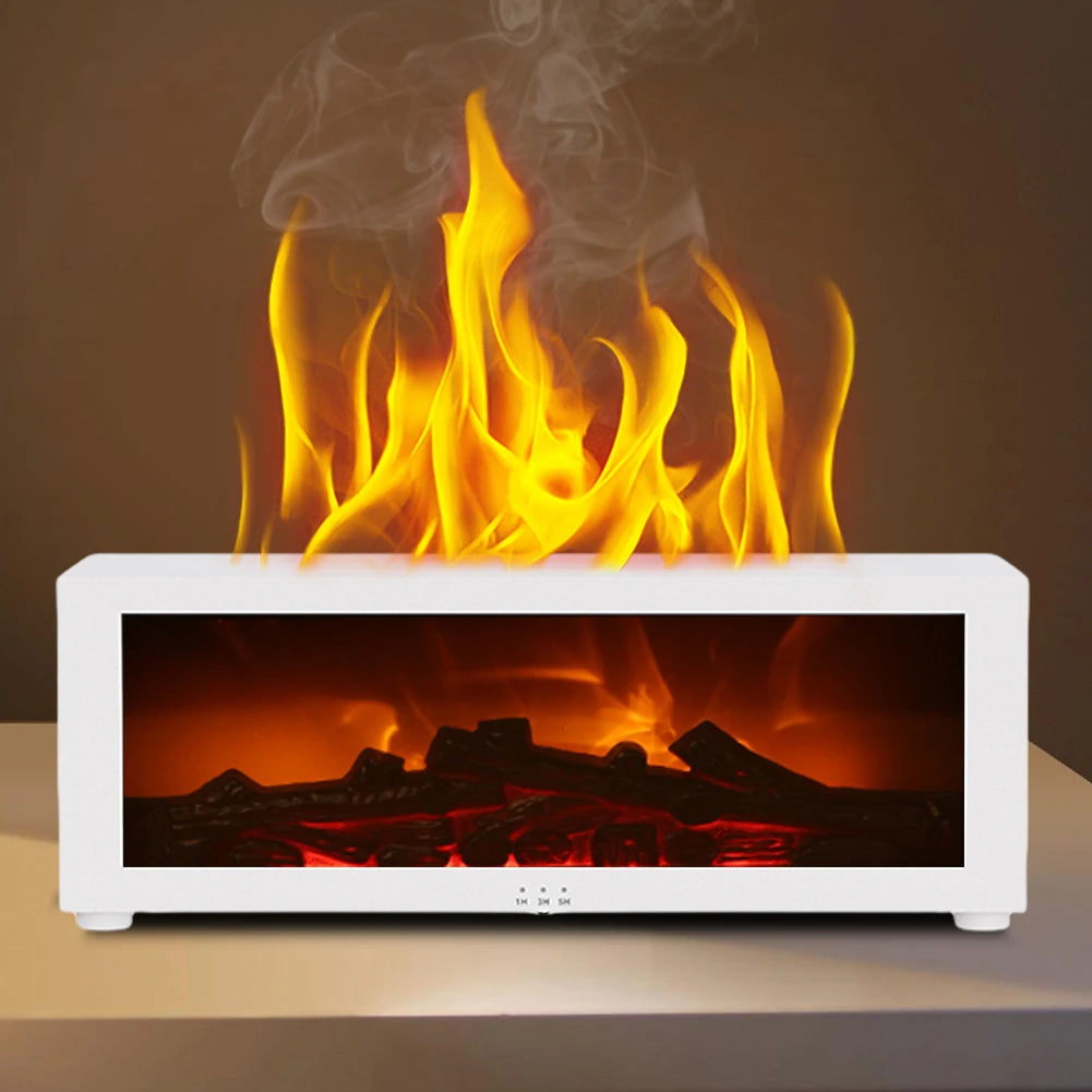 Fireplace Flame Humidifier Aroma Humidifier Flame Oil Diffuser Air Humidifier Aromatherapy Fragrance Diffuser Light Fireplace