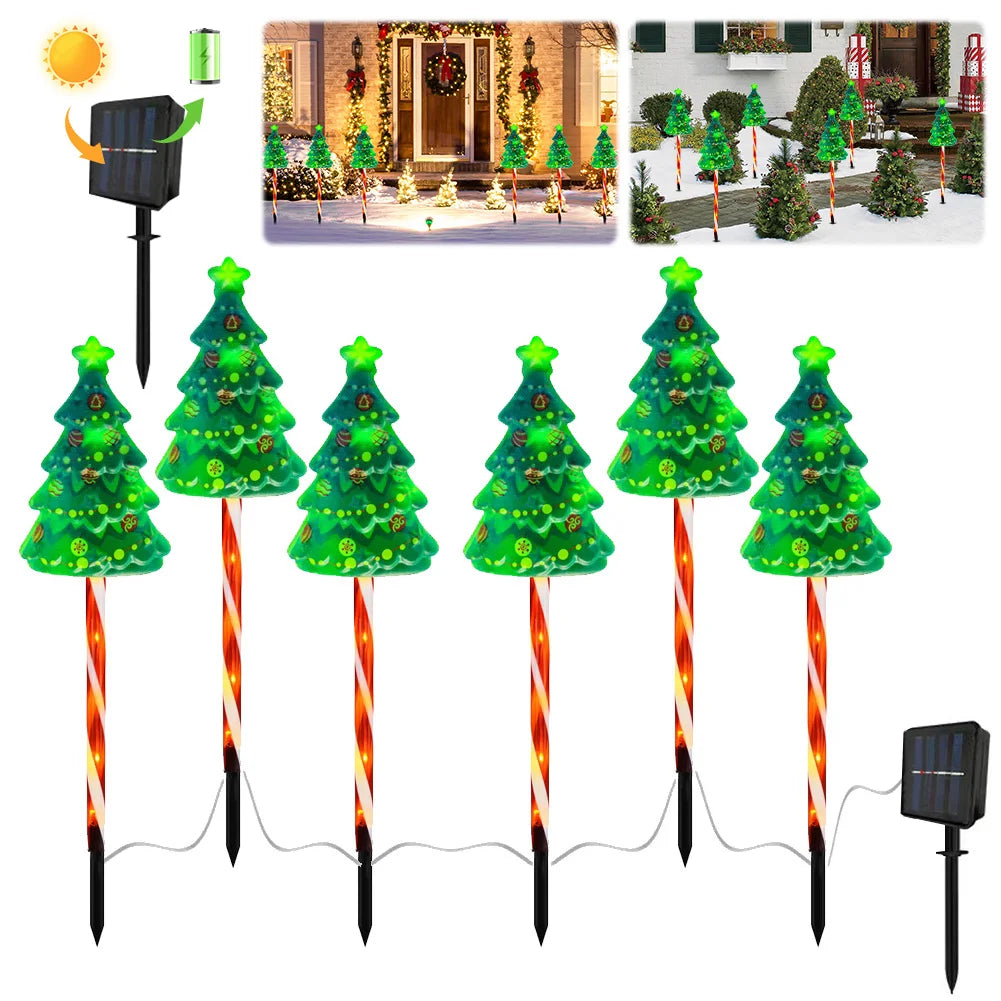Solar Xmas Tree Lights 6 Modes LED Pack For Outdoor Decor
