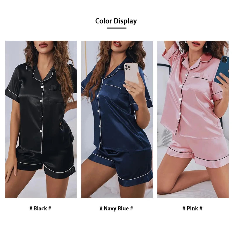 Women Silk Satin Pajamas