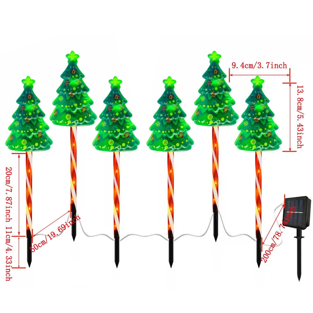 Solar Xmas Tree Lights 6 Modes LED Pack For Outdoor Decor