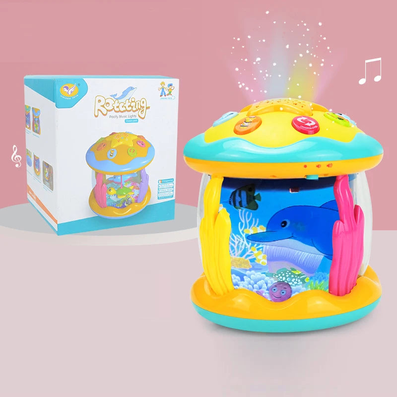 Baby Toys 1-3 Years Babies Ocean Light Rotary Projector Musical Toy