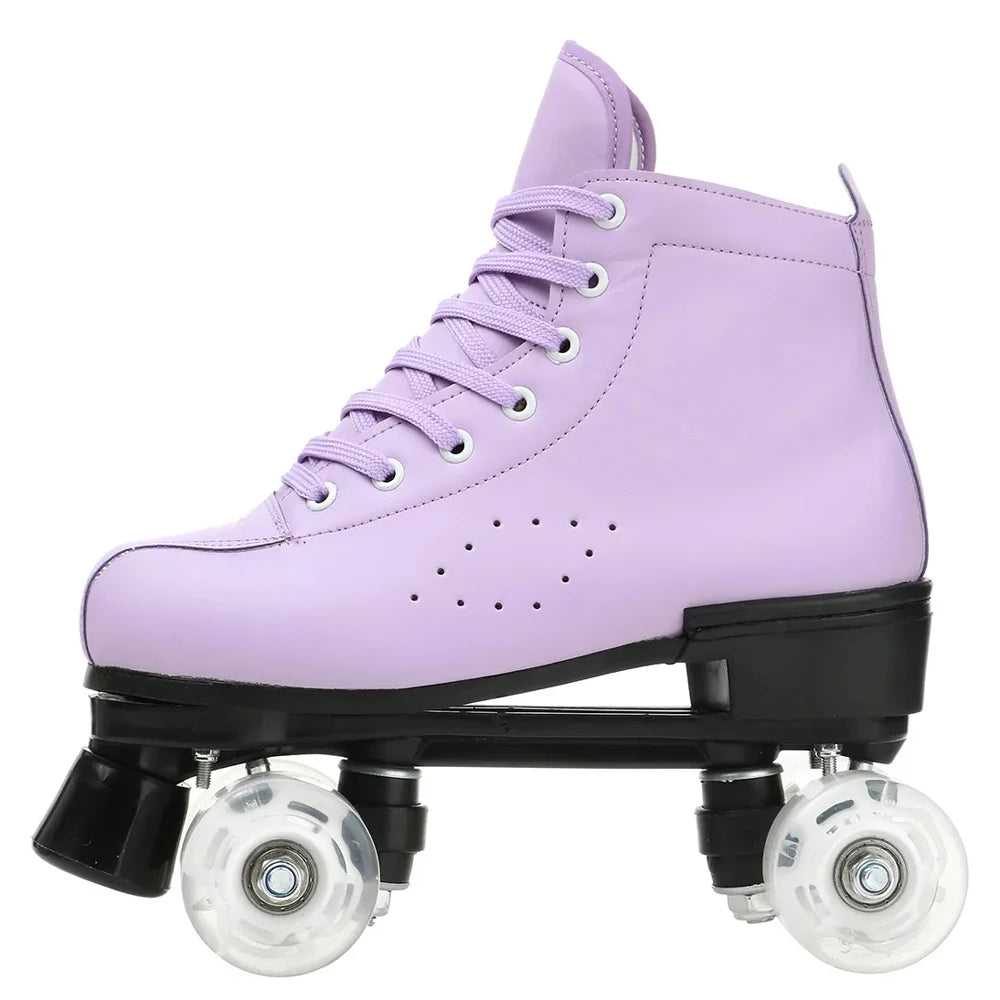 Outdoor Sneakers PU Leather Roller Skates