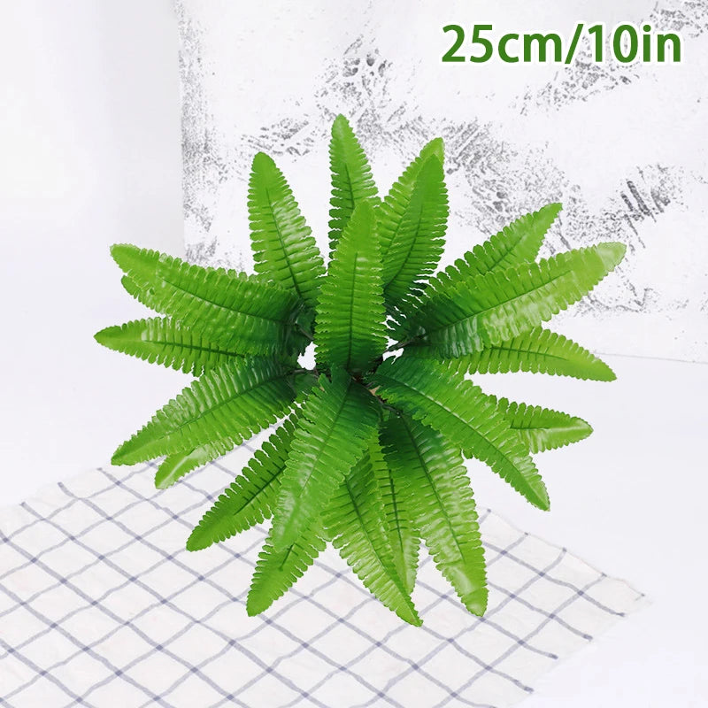 Lifelike Boston Fern Artificial Plant Plastic Outdoor Display