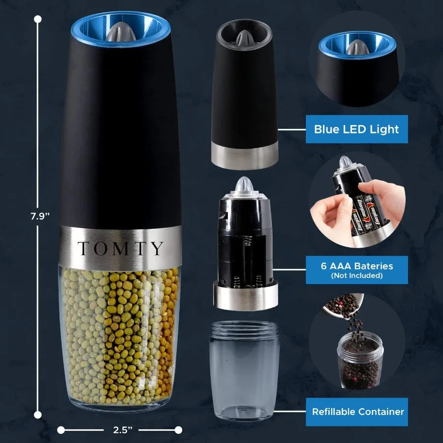 Electric Salt and Pepper Grinder Set