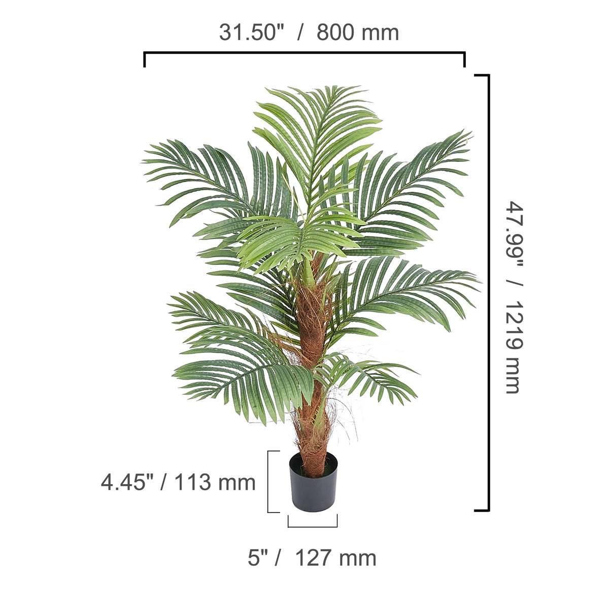 SucceBuy Artificial Palm Tree Faux Plant For Outdoor Decor
