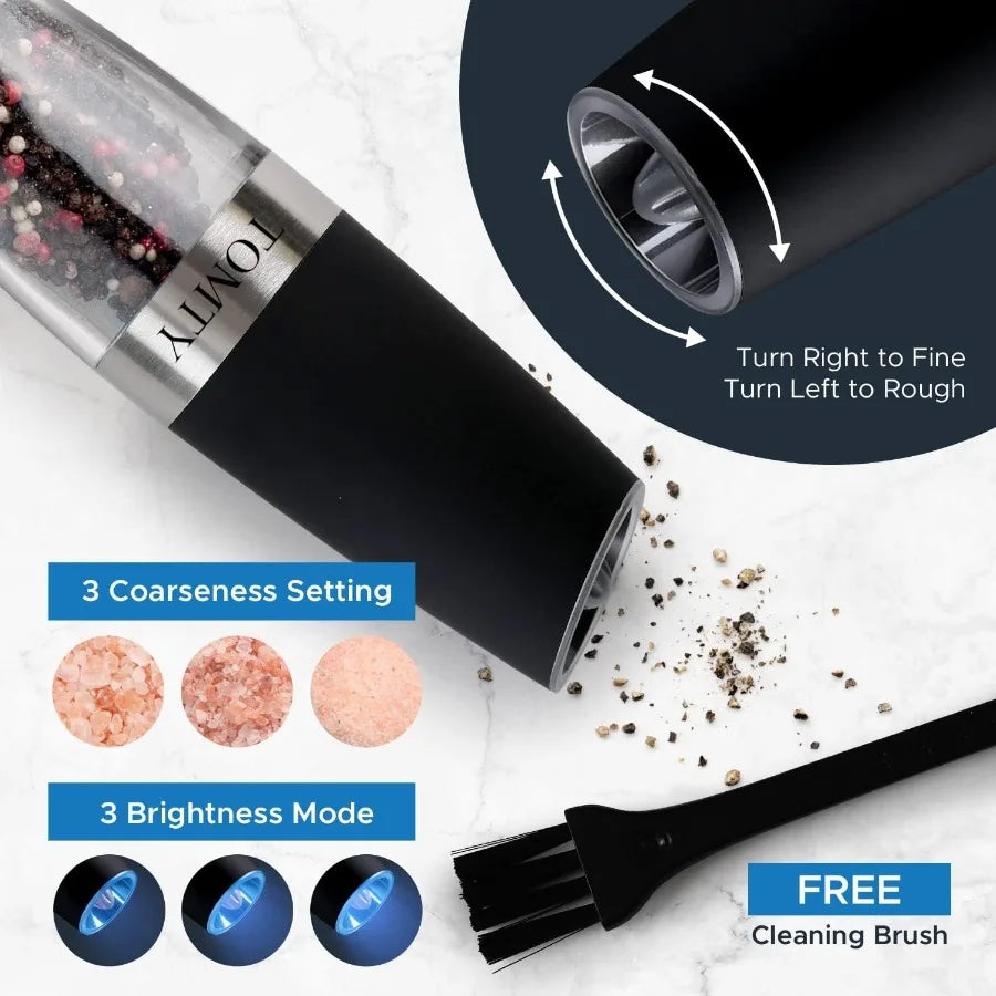 Electric Salt and Pepper Grinder Set