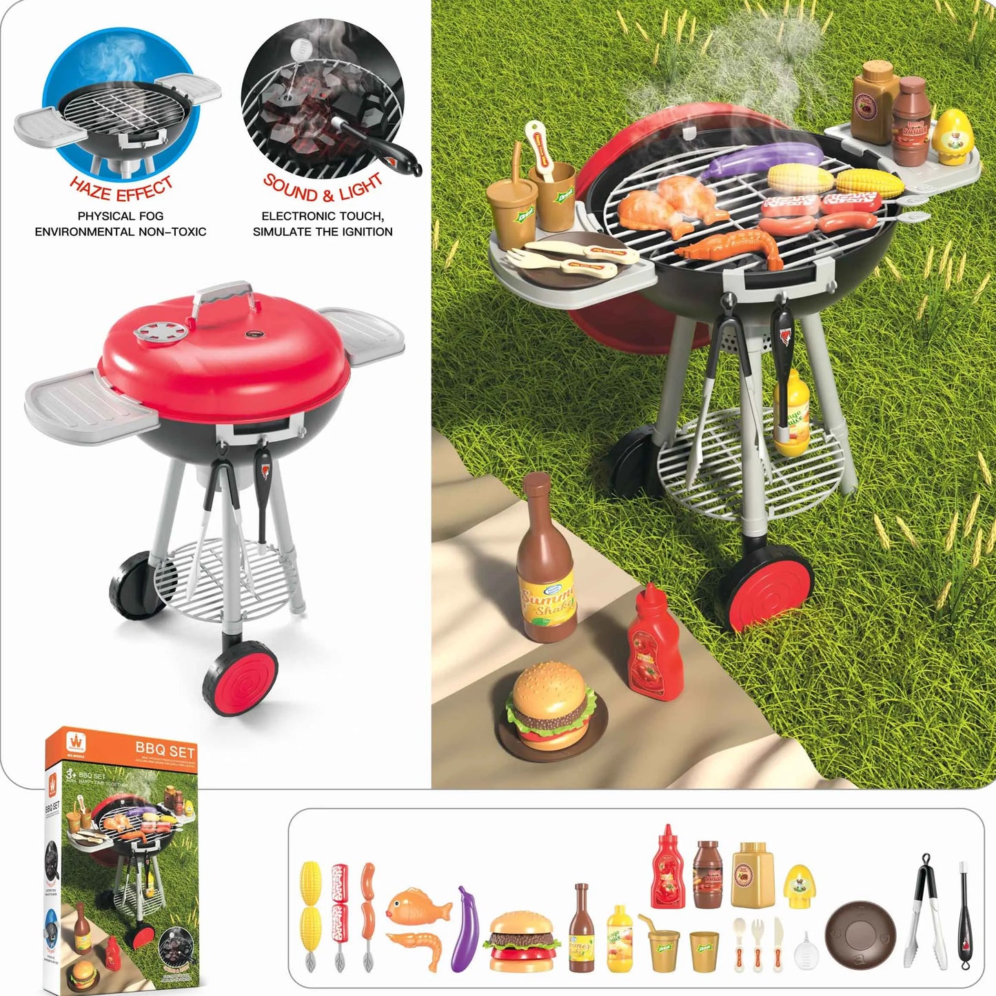 25pc Toy Barbecue Grill Set for Kids