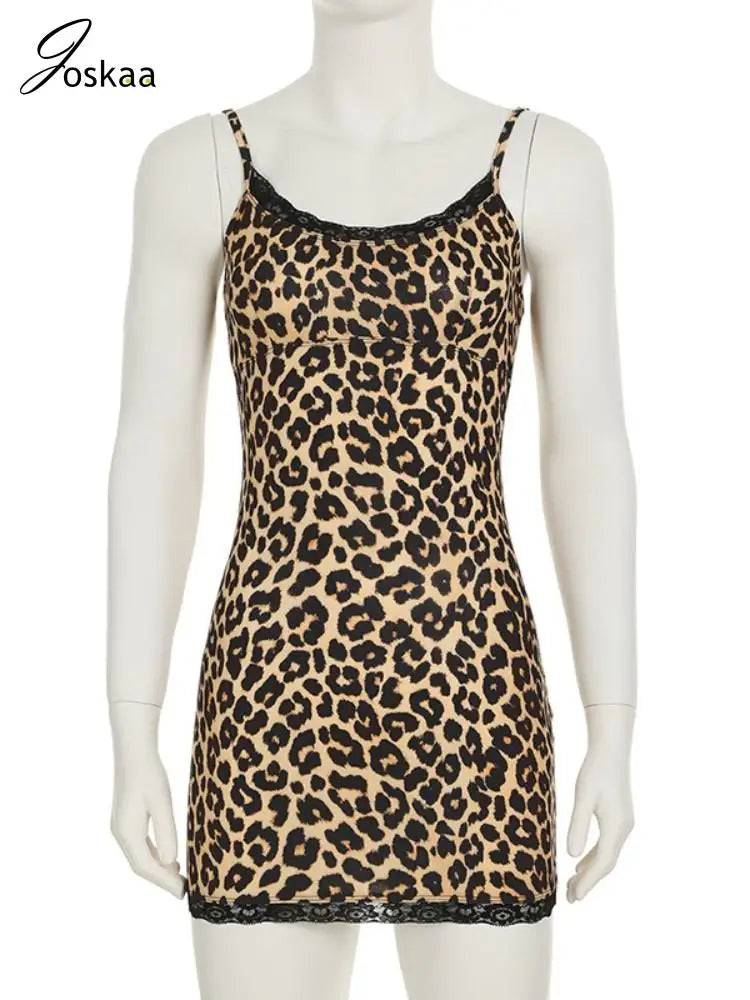 Patchwork Leopard Print Mini Dress