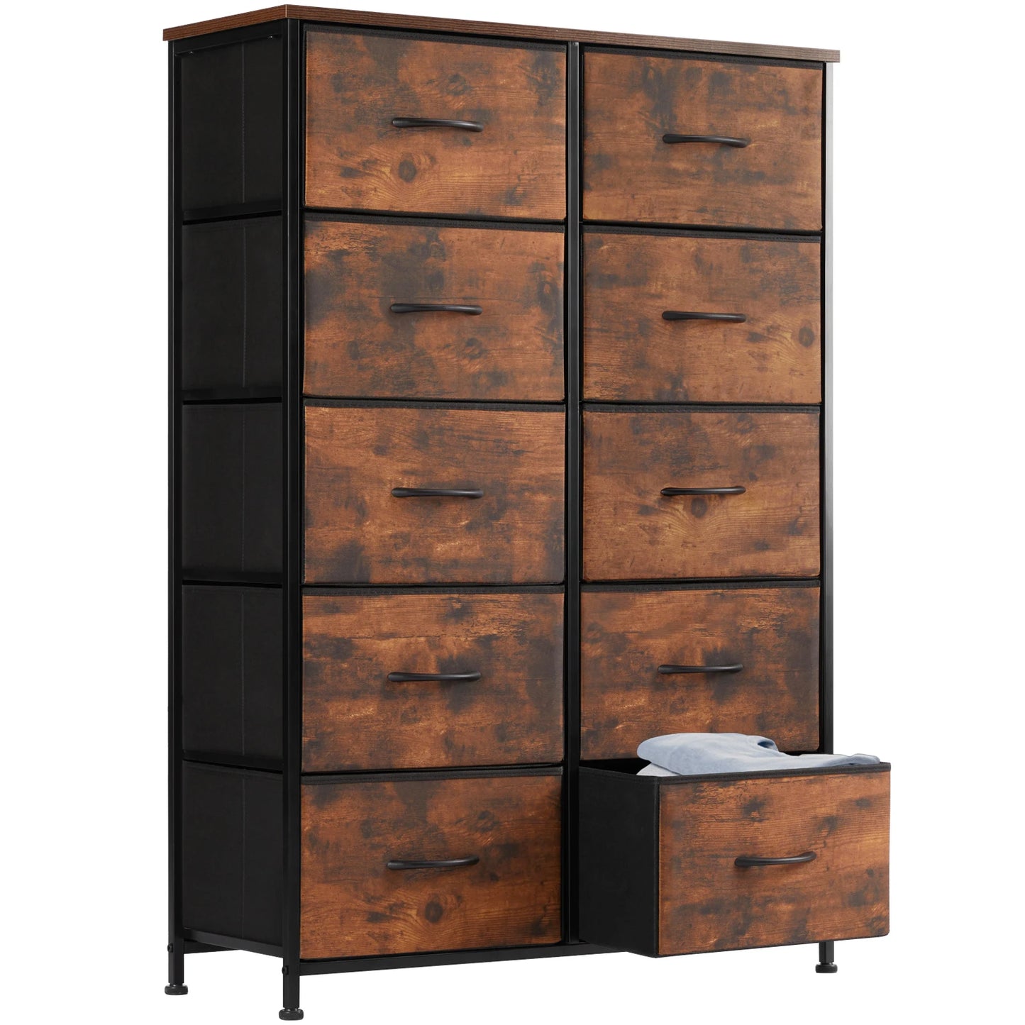 10 Fabric Drawers Wardrobe Steel Frame Storage Cabinet