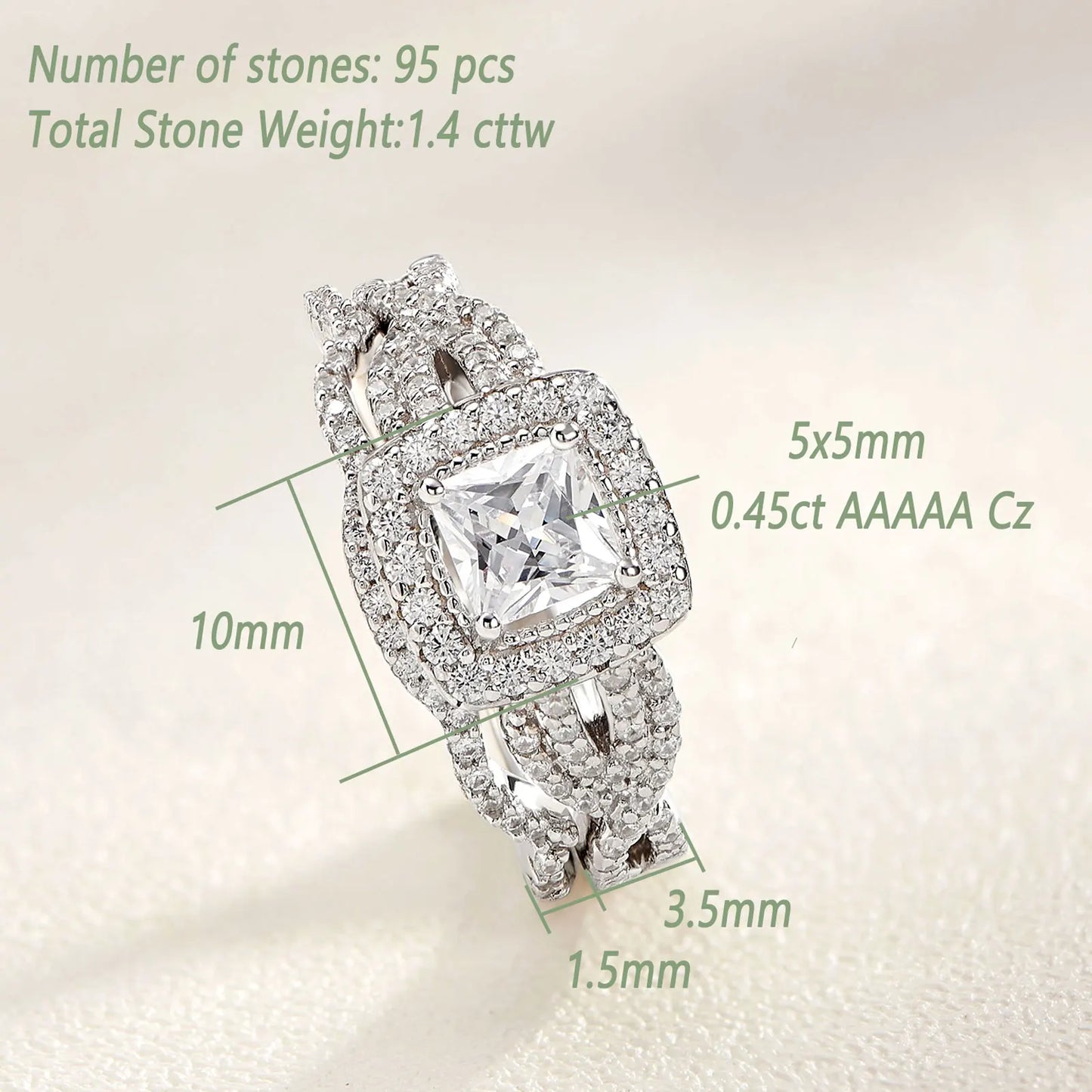 925 Sterling Silver Engagement Ring