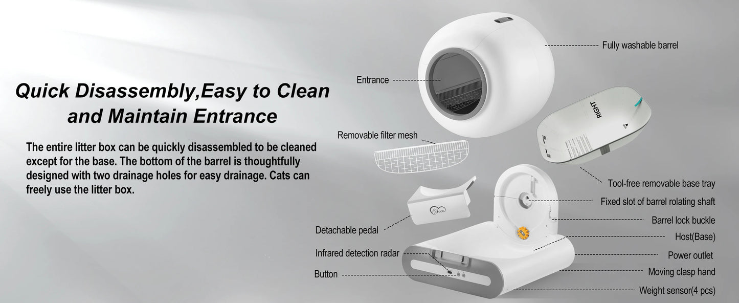 App Controlled Self Cleaning Cat Litter Box With WiFi Connection