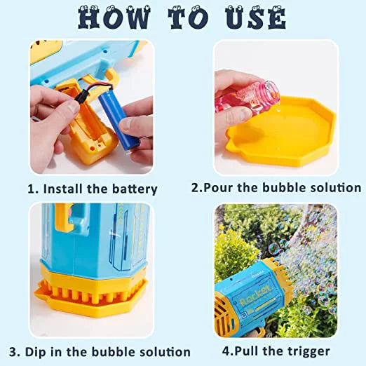 Bubble Gun Kids Toys Rocket
