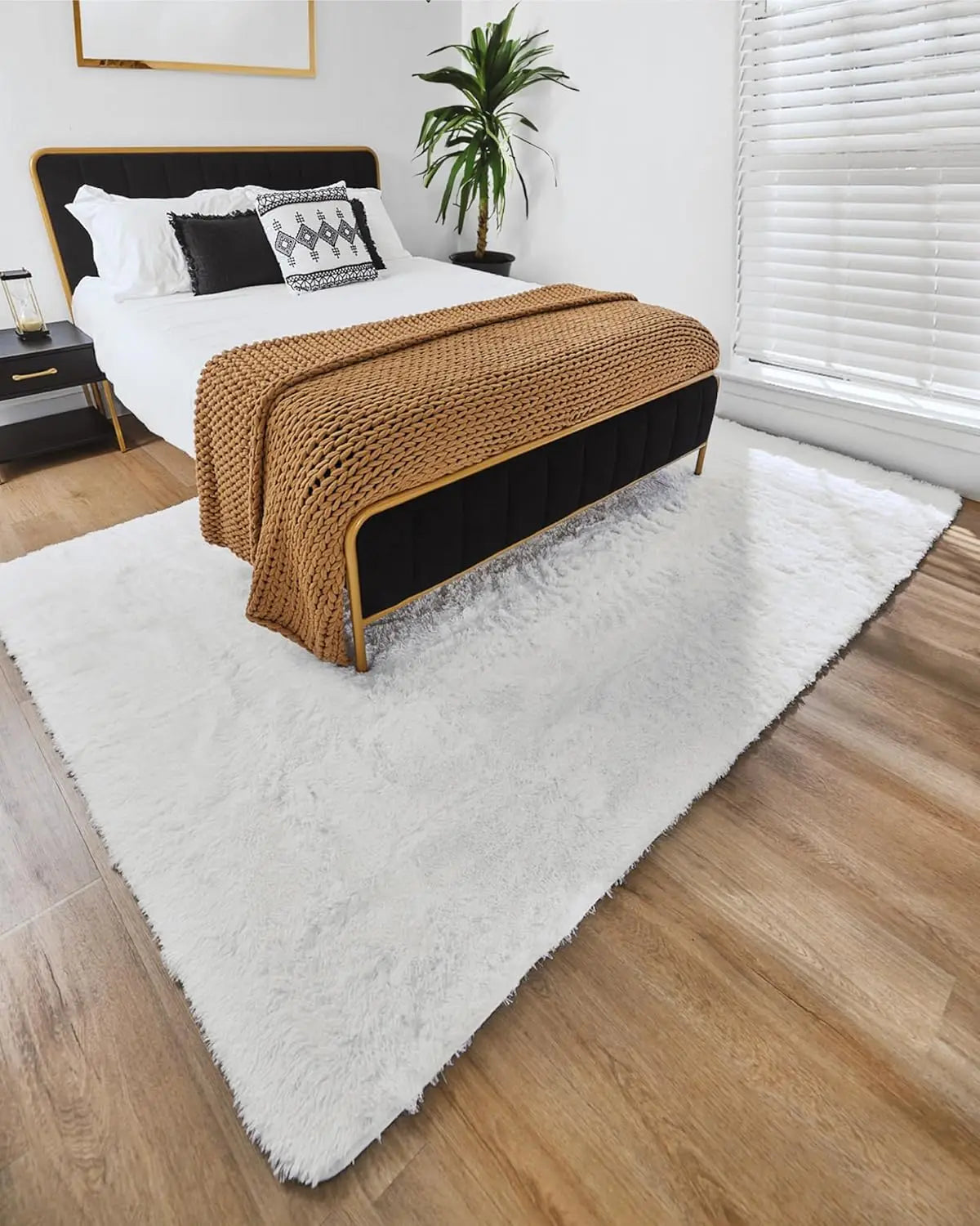White Large Fluffy Shag carpet