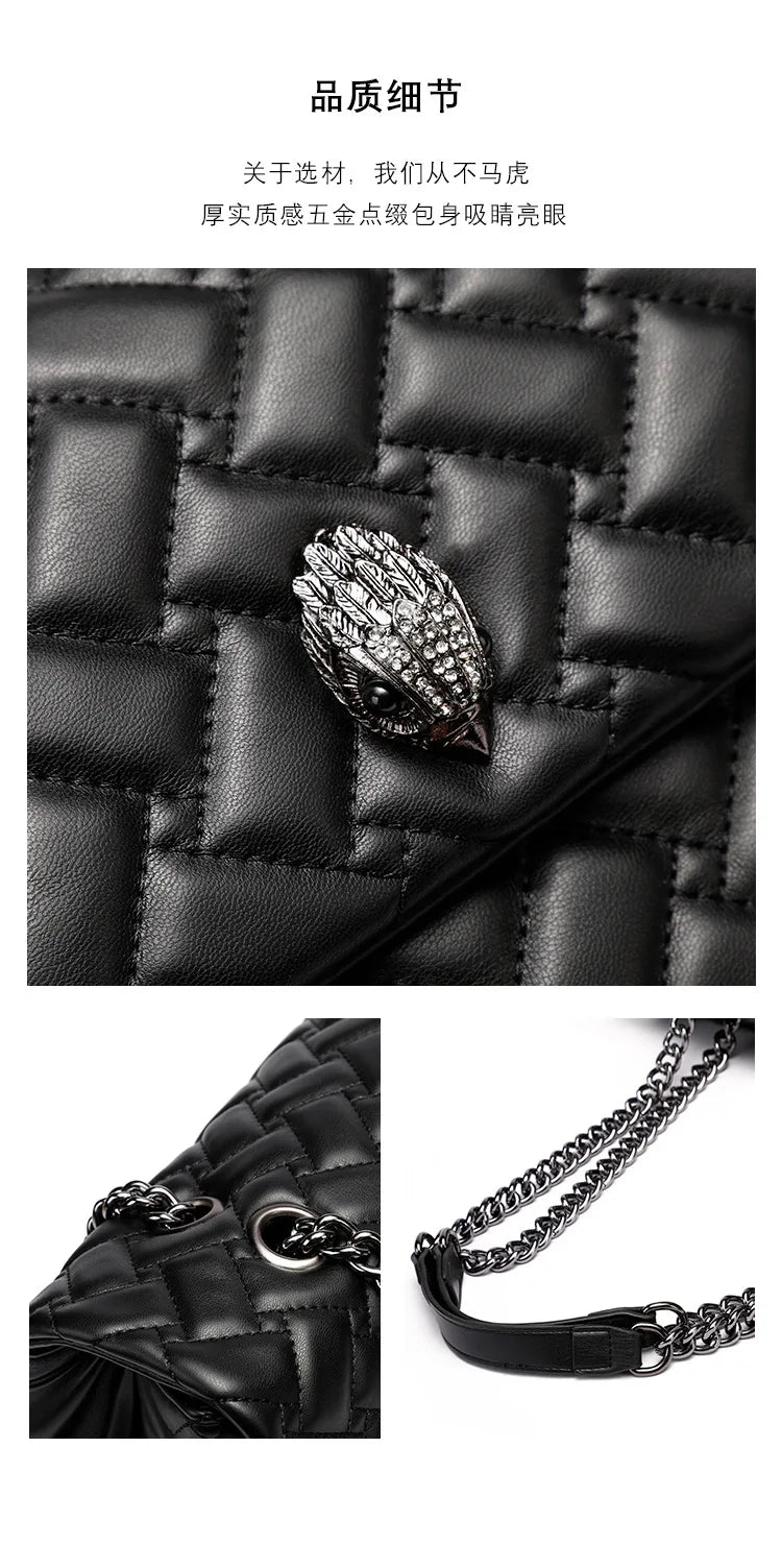 2024 New Trendy Women's Bag with Herringbone Chain Crossbody Bag, Eagle Head, Shoulder Bag, and Large Bag