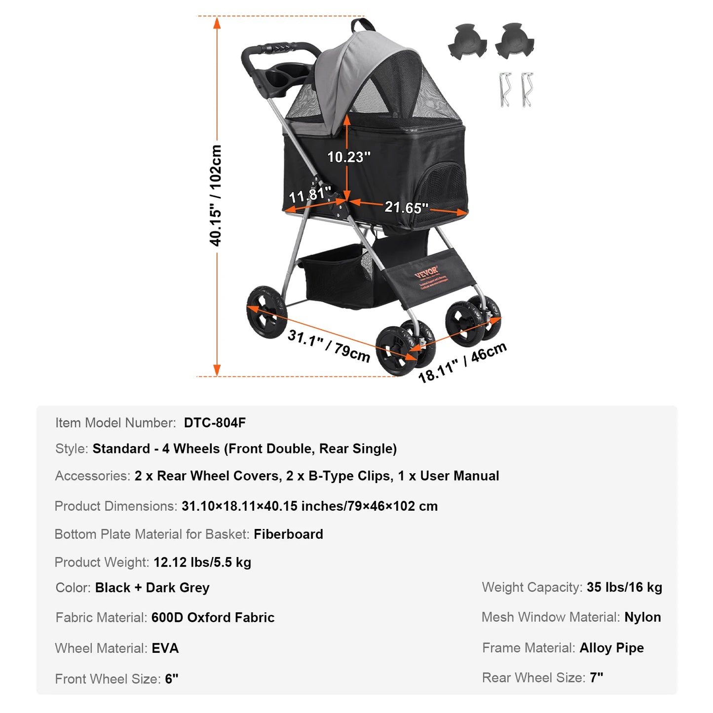 VEVOR Pet Stroller