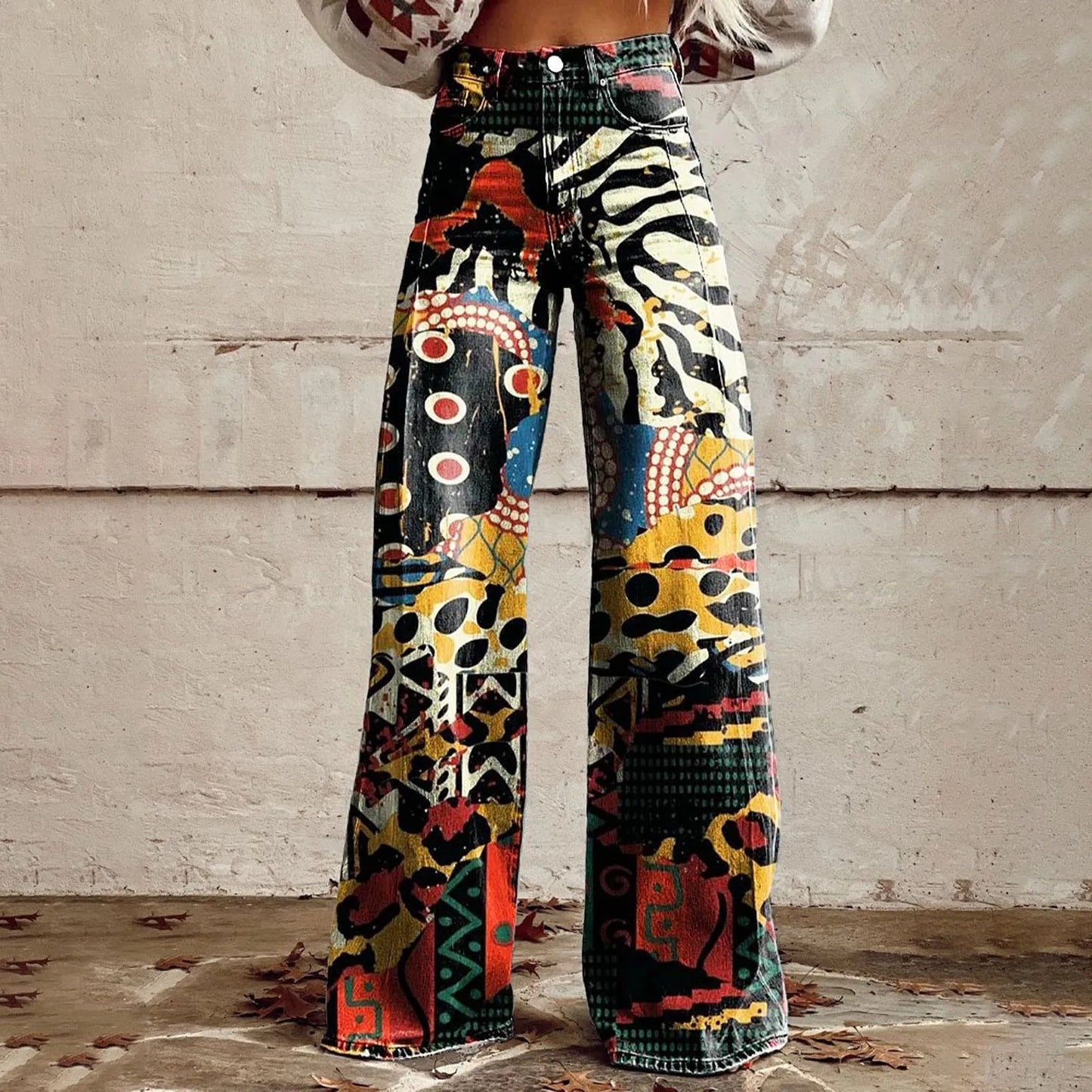 Fashion Jeans Wide Leg Denim Pants
