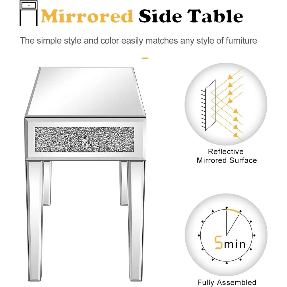 Mirrored Nightstand