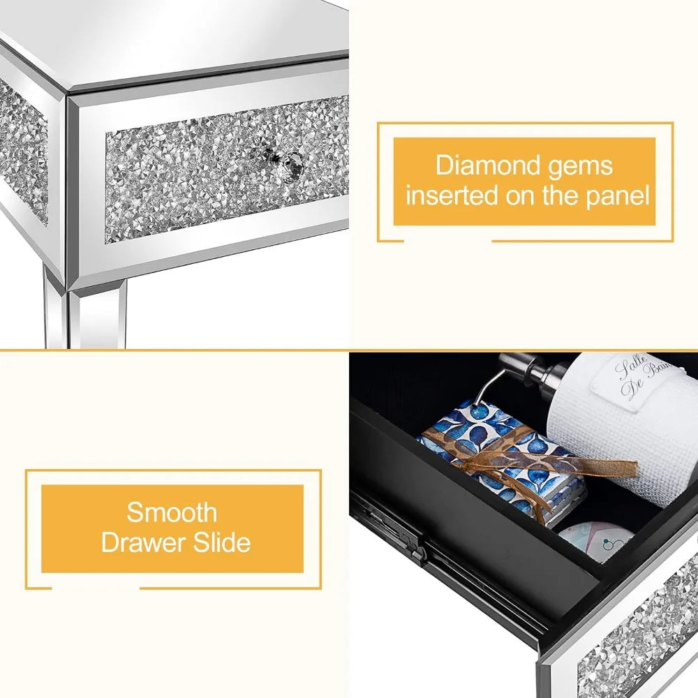 Mirrored Nightstand