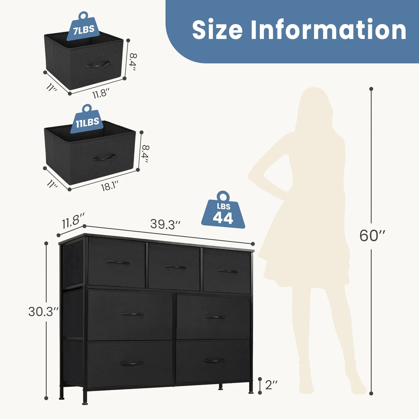 7 Fabric Drawers Organizer