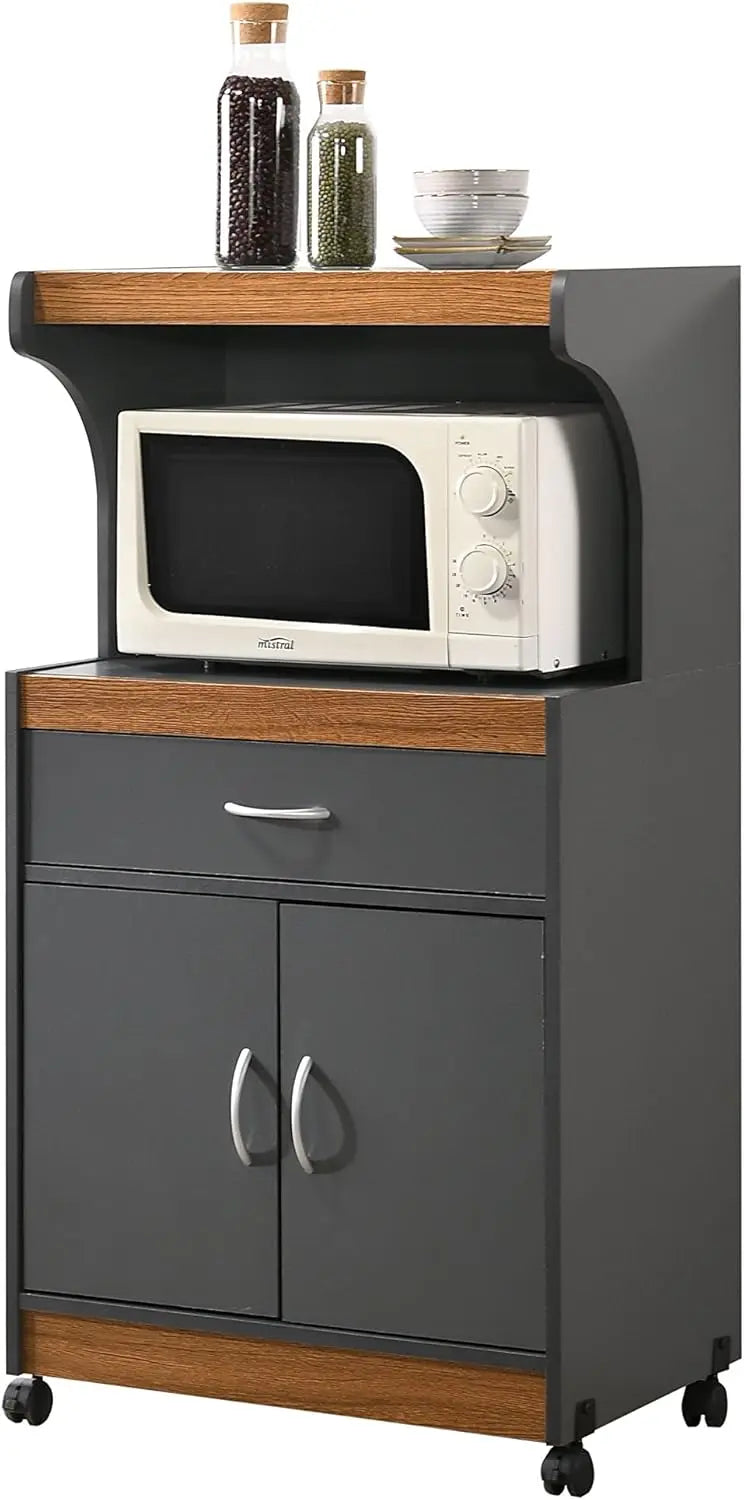 Microwave Kitchen Cart Cherry