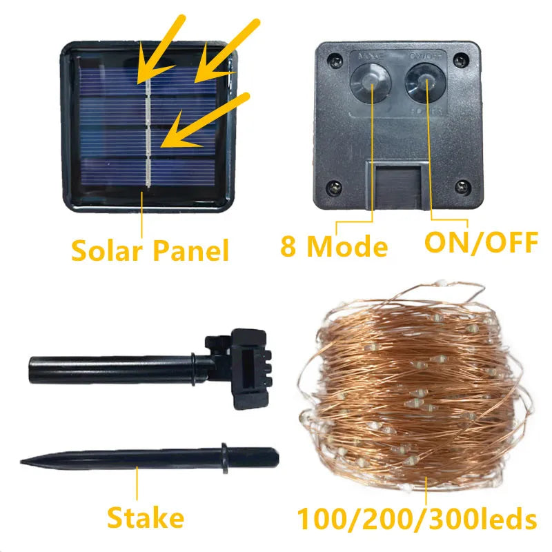 Solar LED Fairy Lights With 100 LEDs For Outdoor Decor