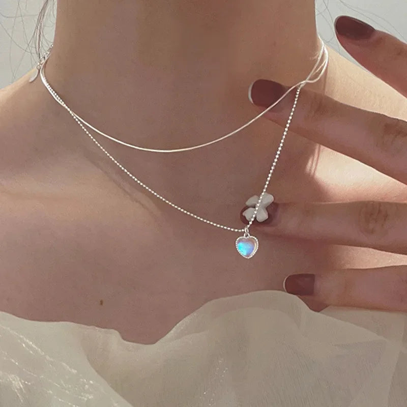 925 Sterling Silver Three-Layer Round Necklace