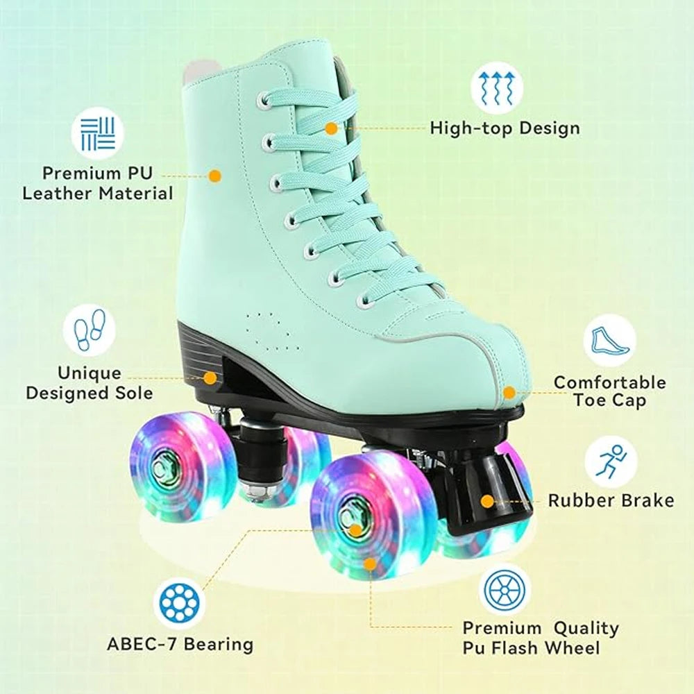 Outdoor Sneakers PU Leather Roller Skates