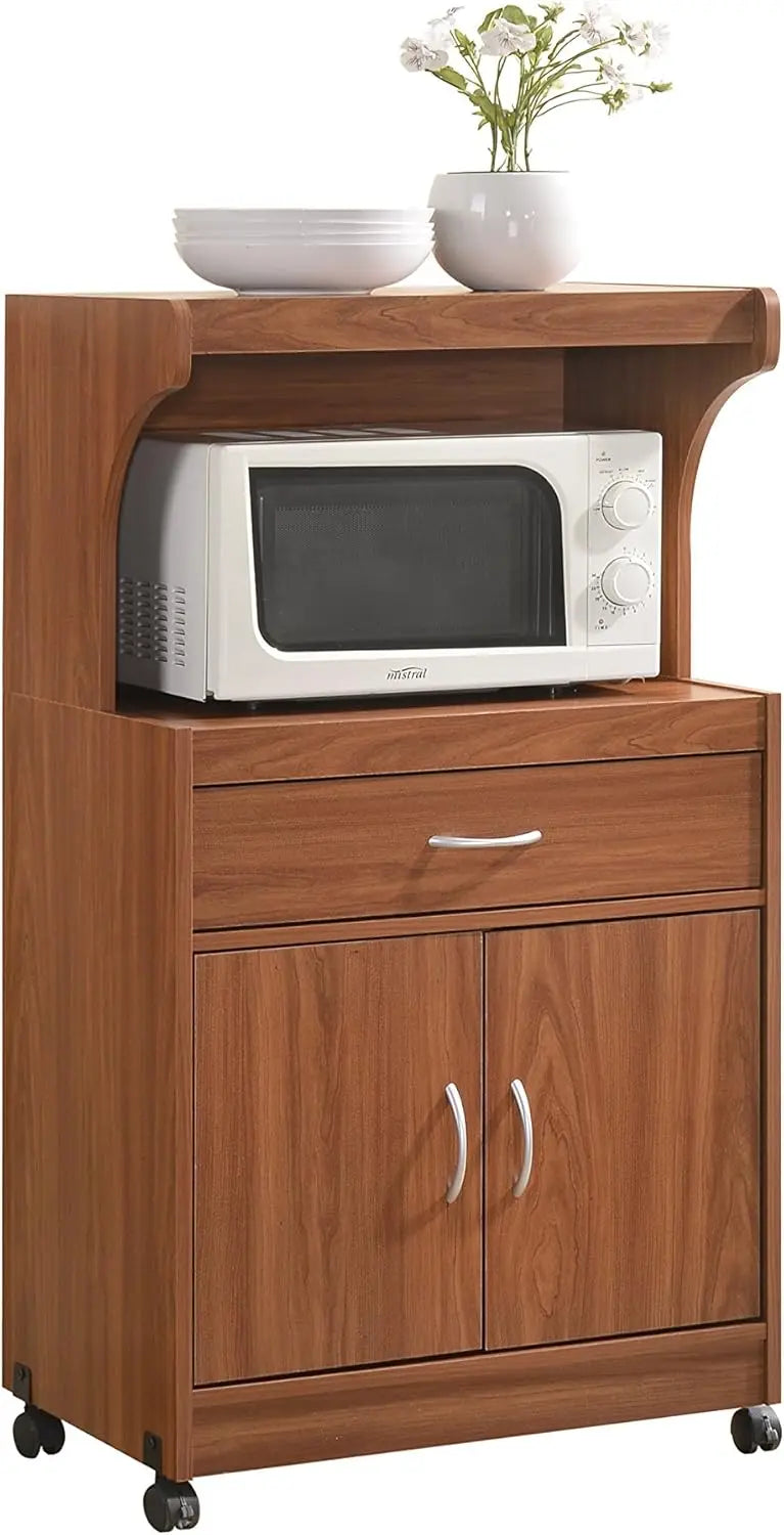 Microwave Kitchen Cart Cherry
