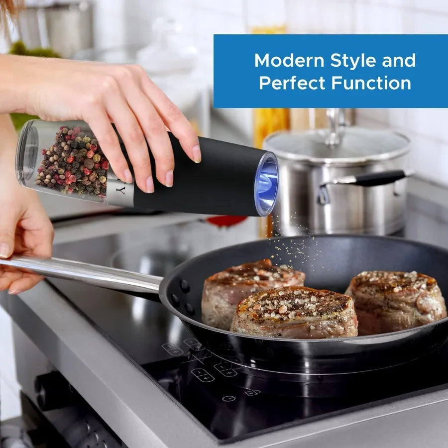 Electric Salt and Pepper Grinder Set
