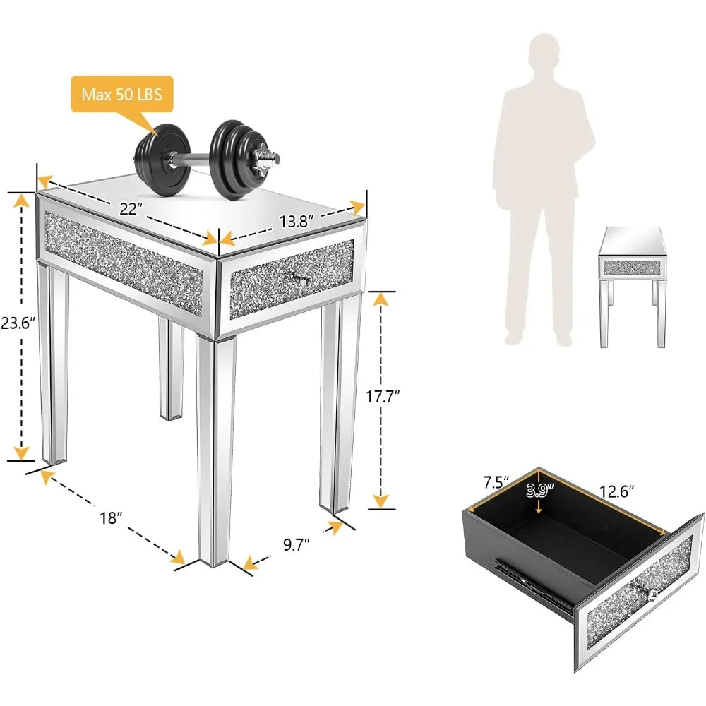 Mirrored Nightstand