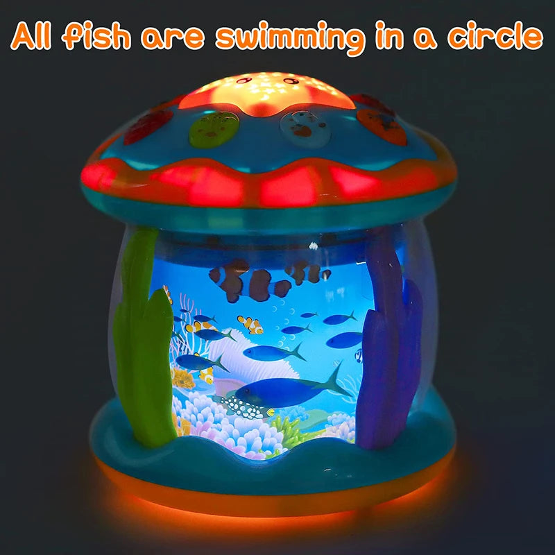 Baby Toys 1-3 Years Babies Ocean Light Rotary Projector Musical Toy