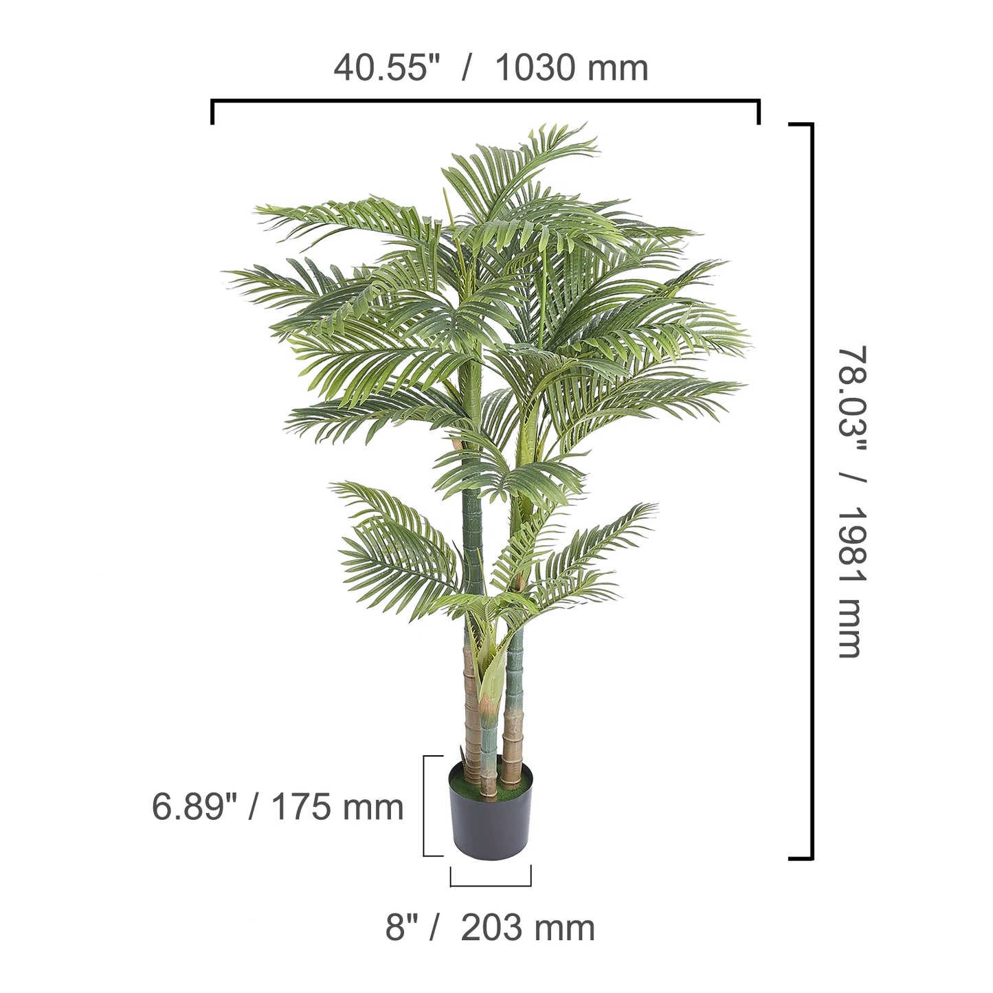 SucceBuy Artificial Palm Tree Faux Plant For Outdoor Display