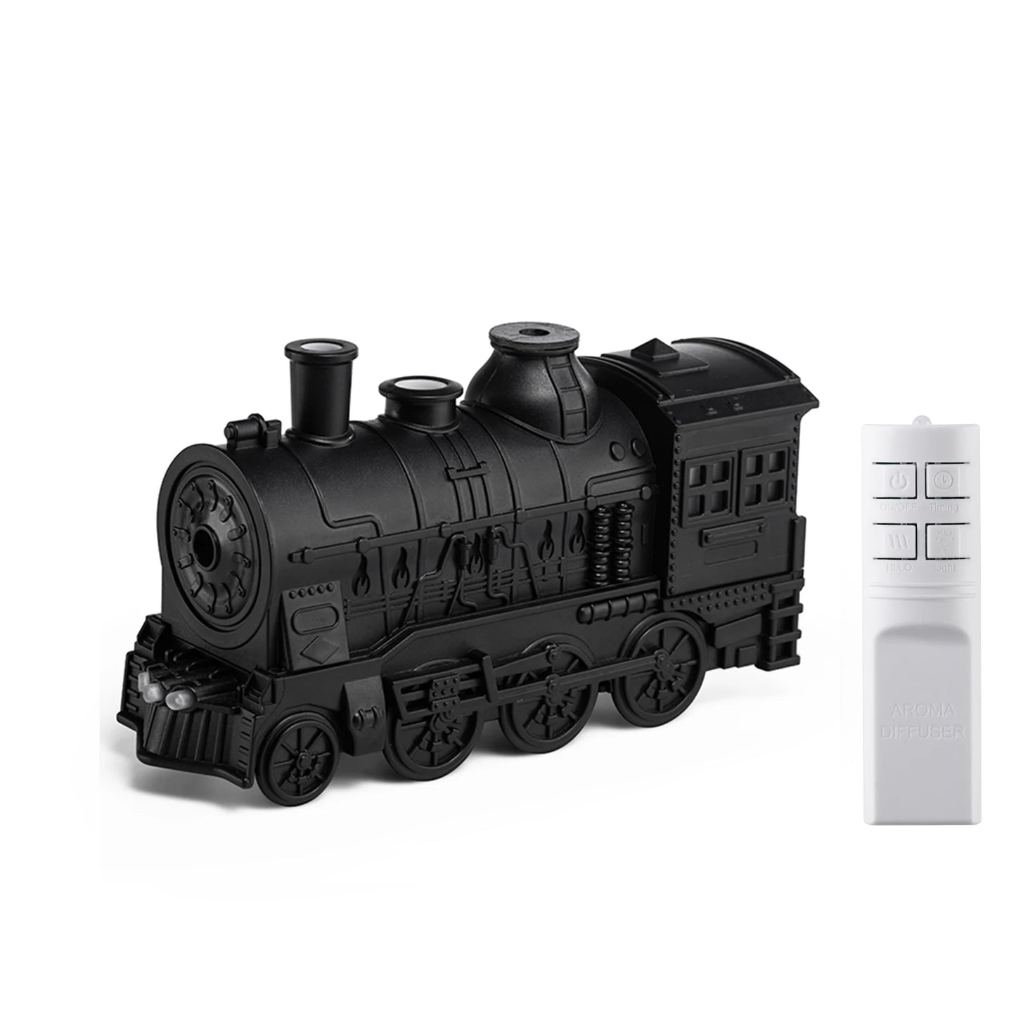 Mini Retro Train Shape AromaDifusor Atomizer Essential Oil Ultrasonic Cool Mist Air Humidifier with LED Lamp and Remote Controls