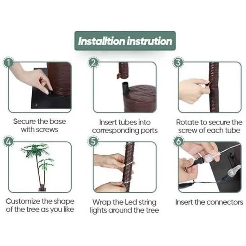 Lighted Palm Tree LED Outdoor With Remote Solar Power