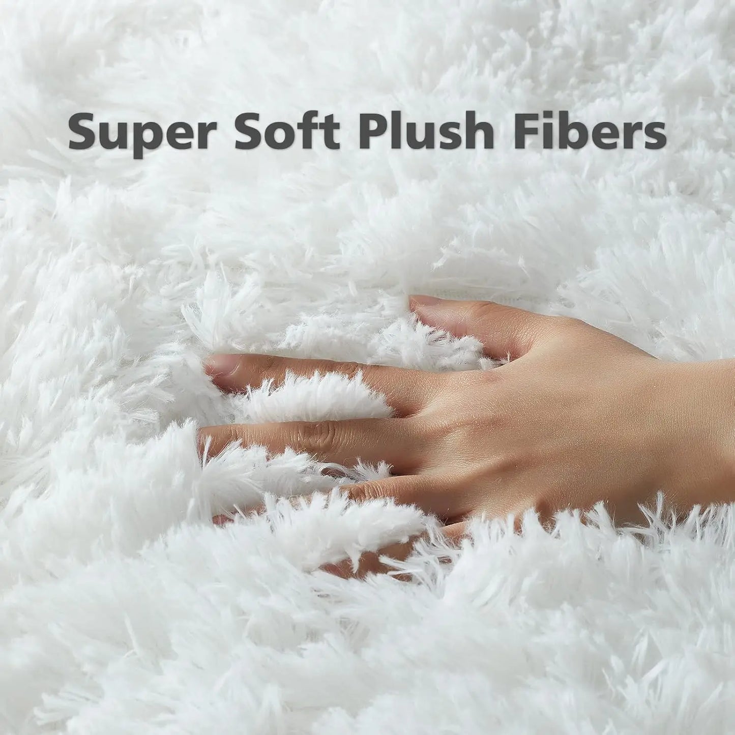 White Large Fluffy Shag carpet