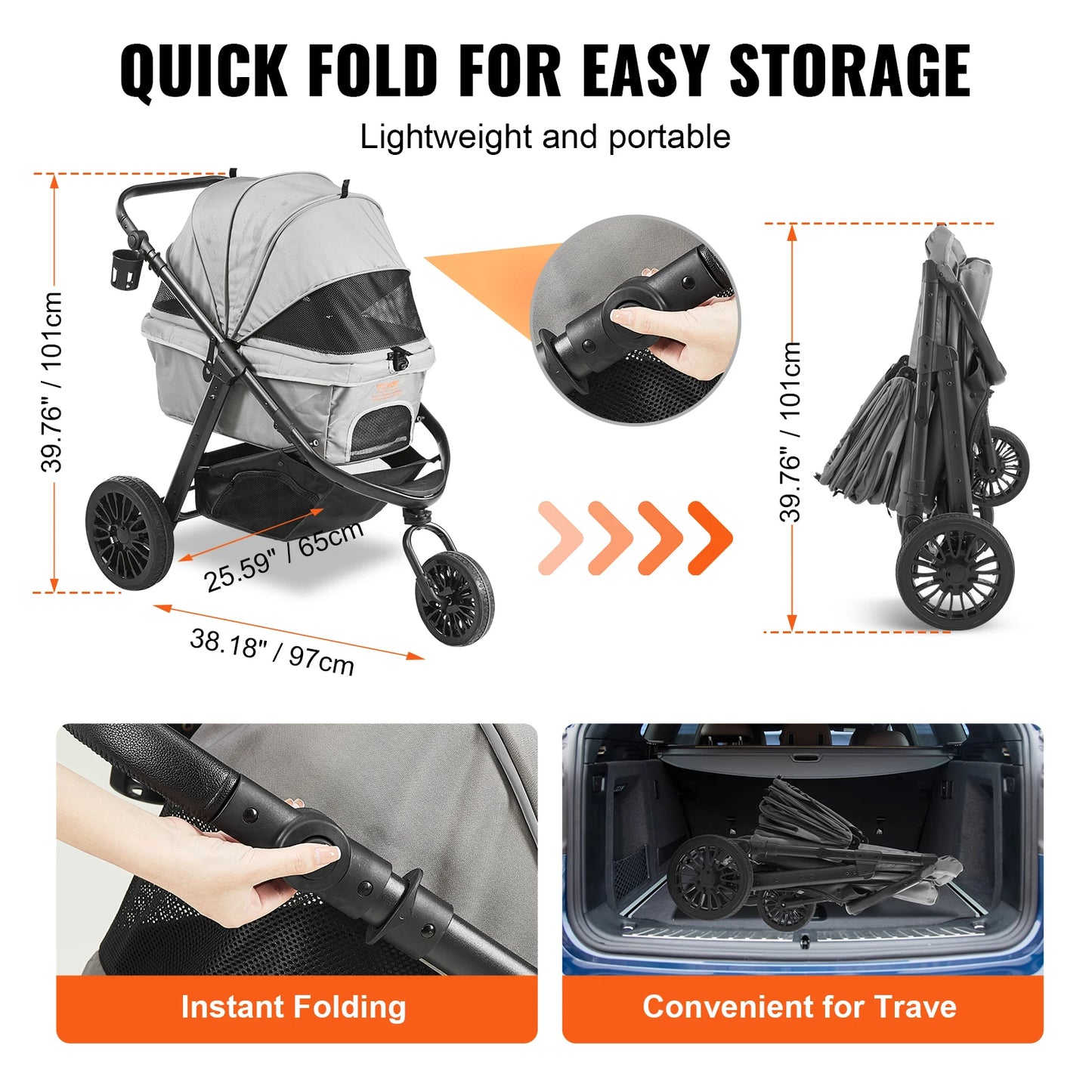VEVOR Pet Stroller