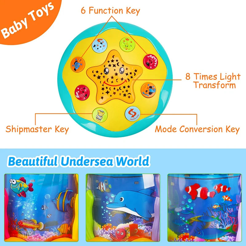 Baby Toys 1-3 Years Babies Ocean Light Rotary Projector Musical Toy