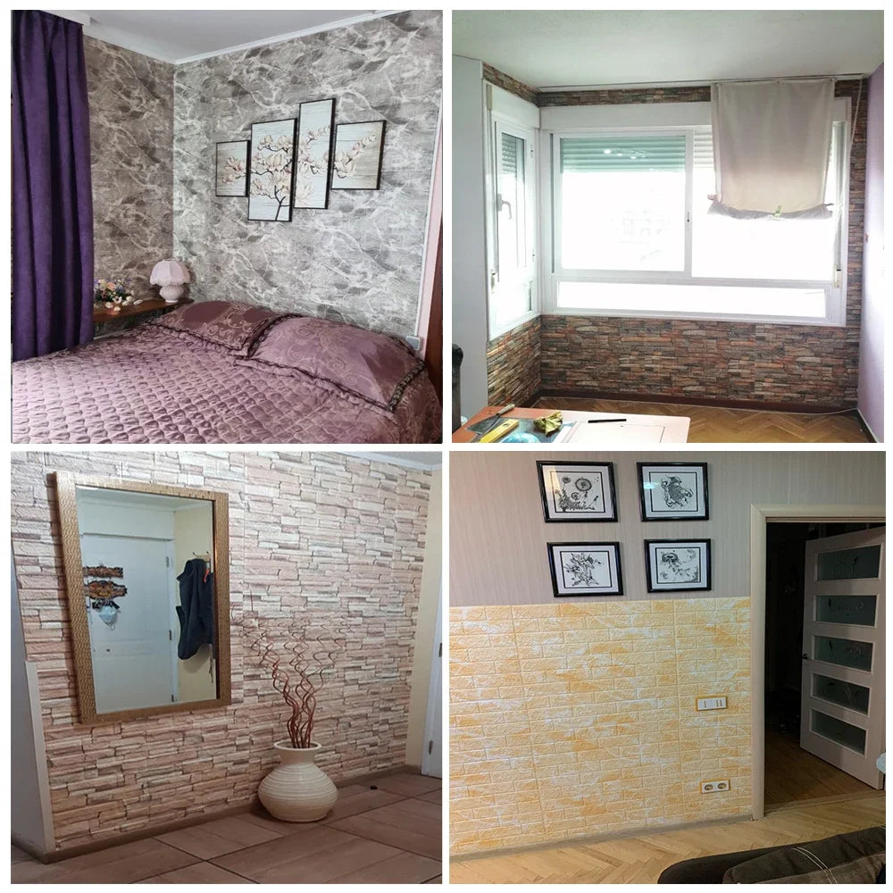 Foam 3D Wall Stickers Self Adhesive Panels