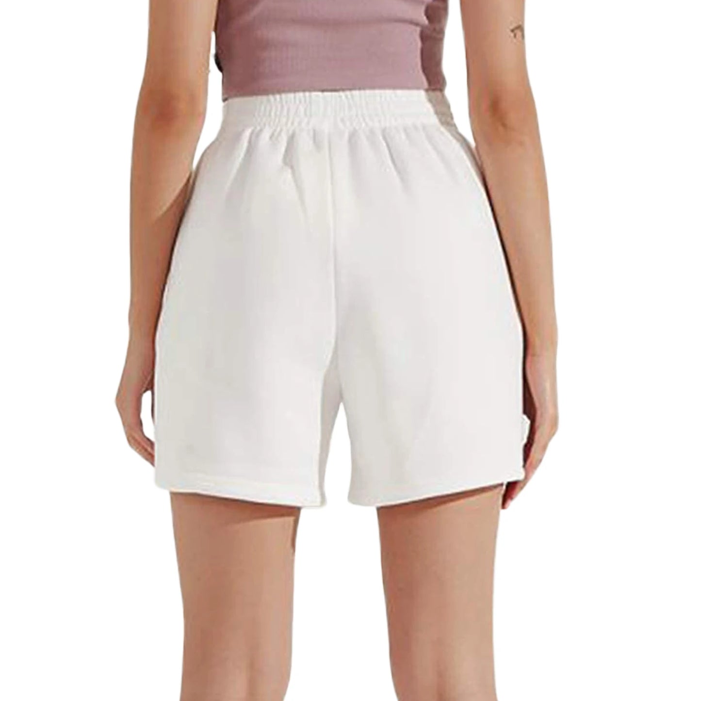 Women Solid Color Shorts Adults Casual Style Pants with Slant Pockets (White Black Grey)