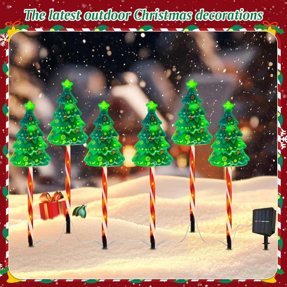 Solar Xmas Tree Lights 6 Modes LED Pack For Outdoor Decor