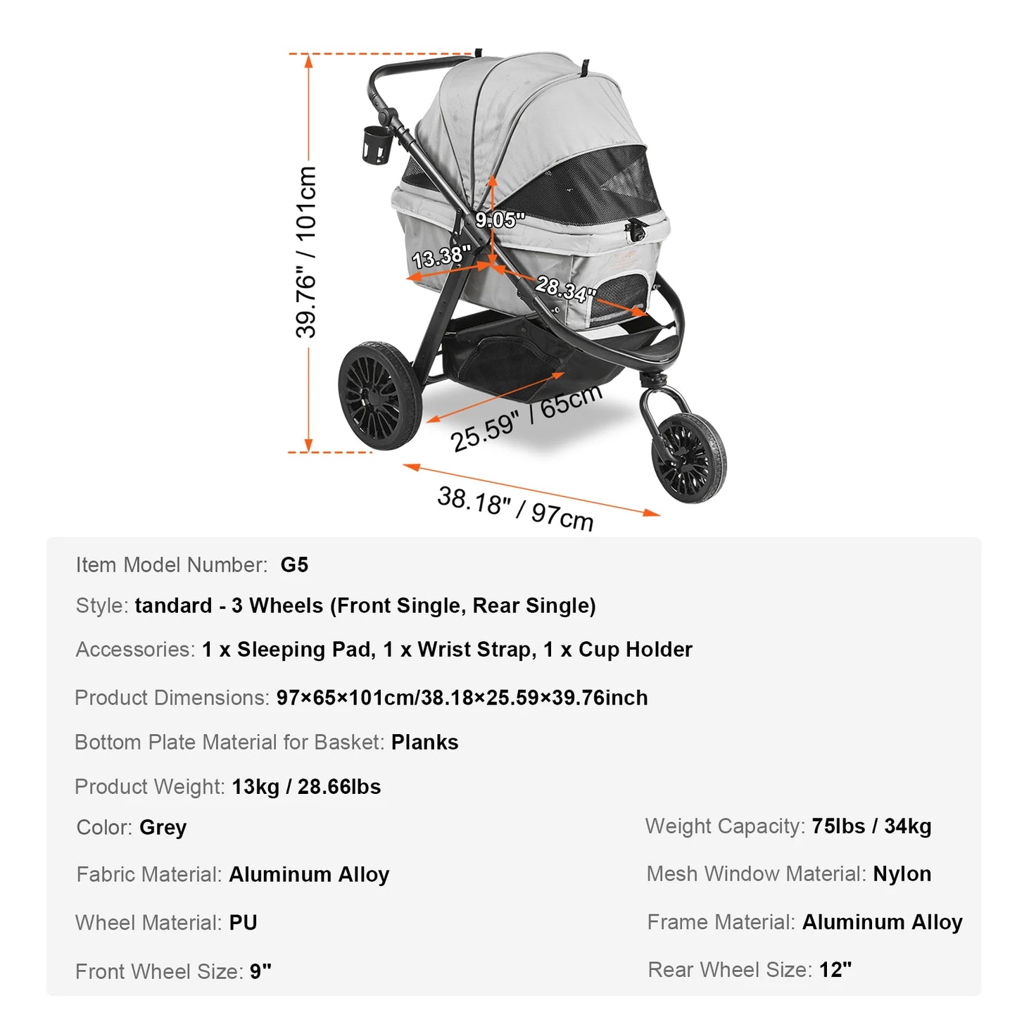VEVOR Pet Stroller