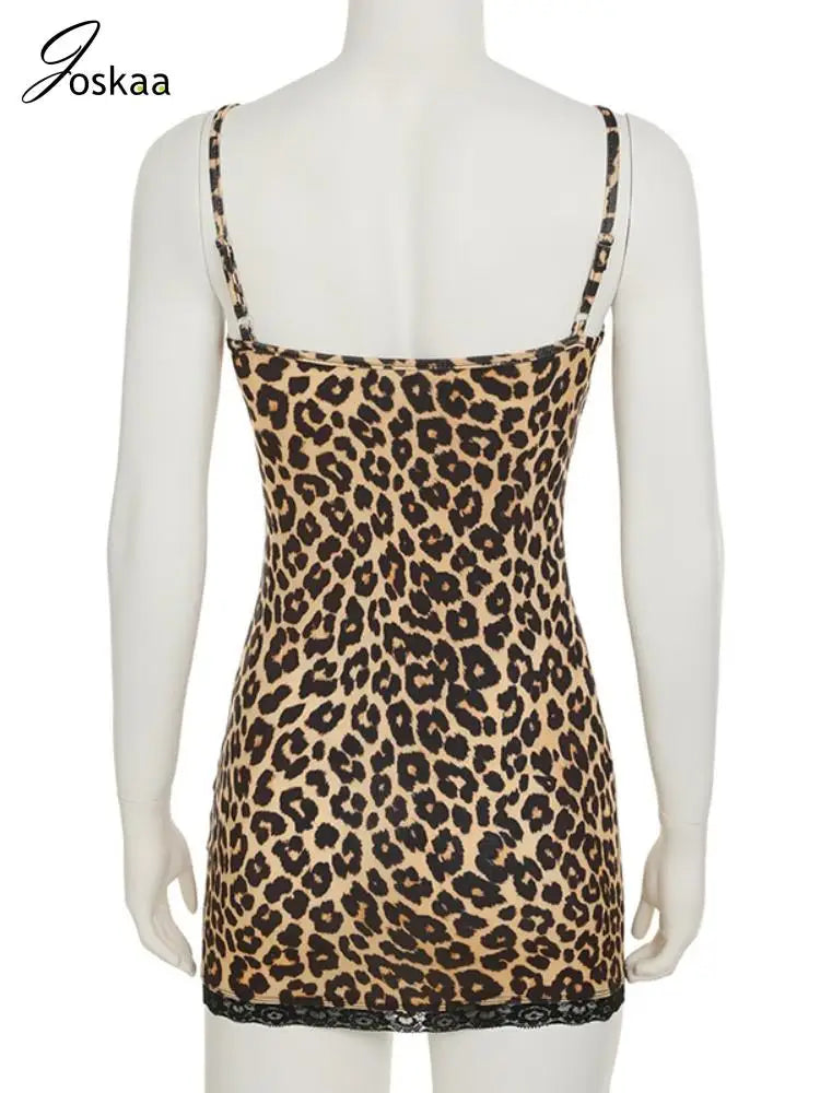 Patchwork Leopard Print Mini Dress