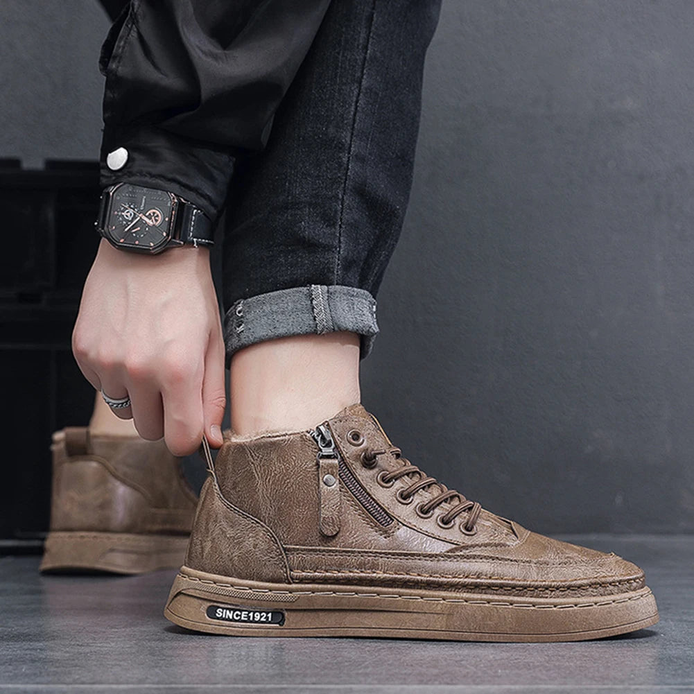 Waterproof Leather Platform Boots