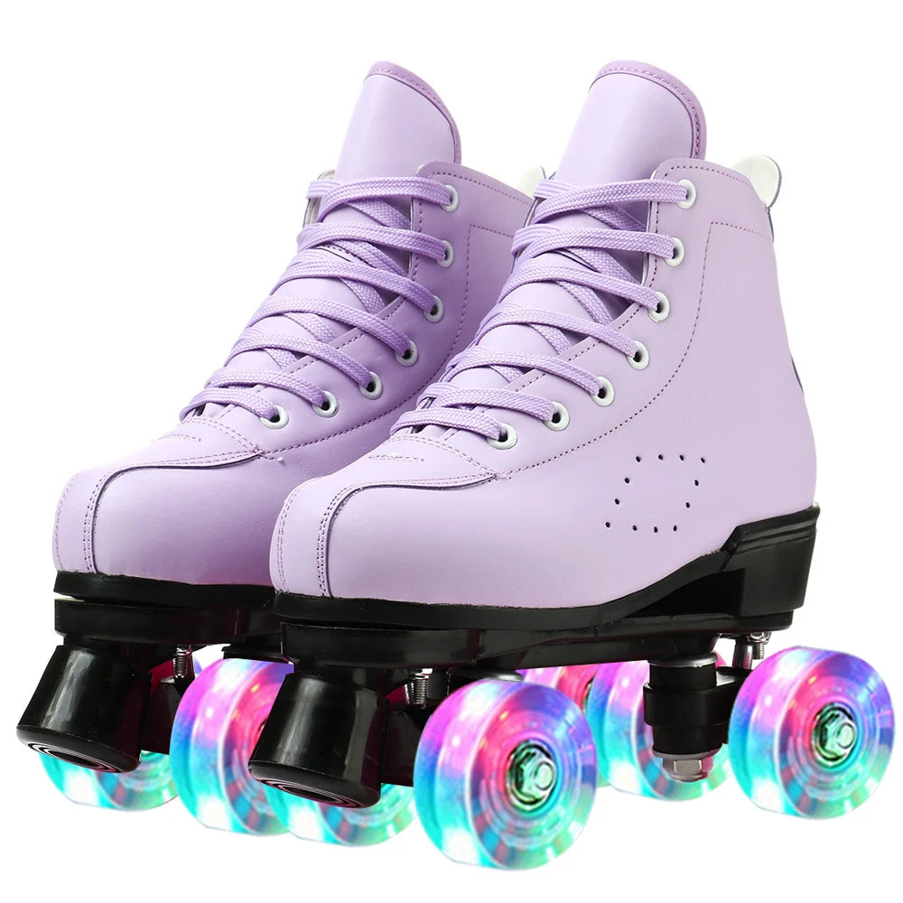 Outdoor Sneakers PU Leather Roller Skates