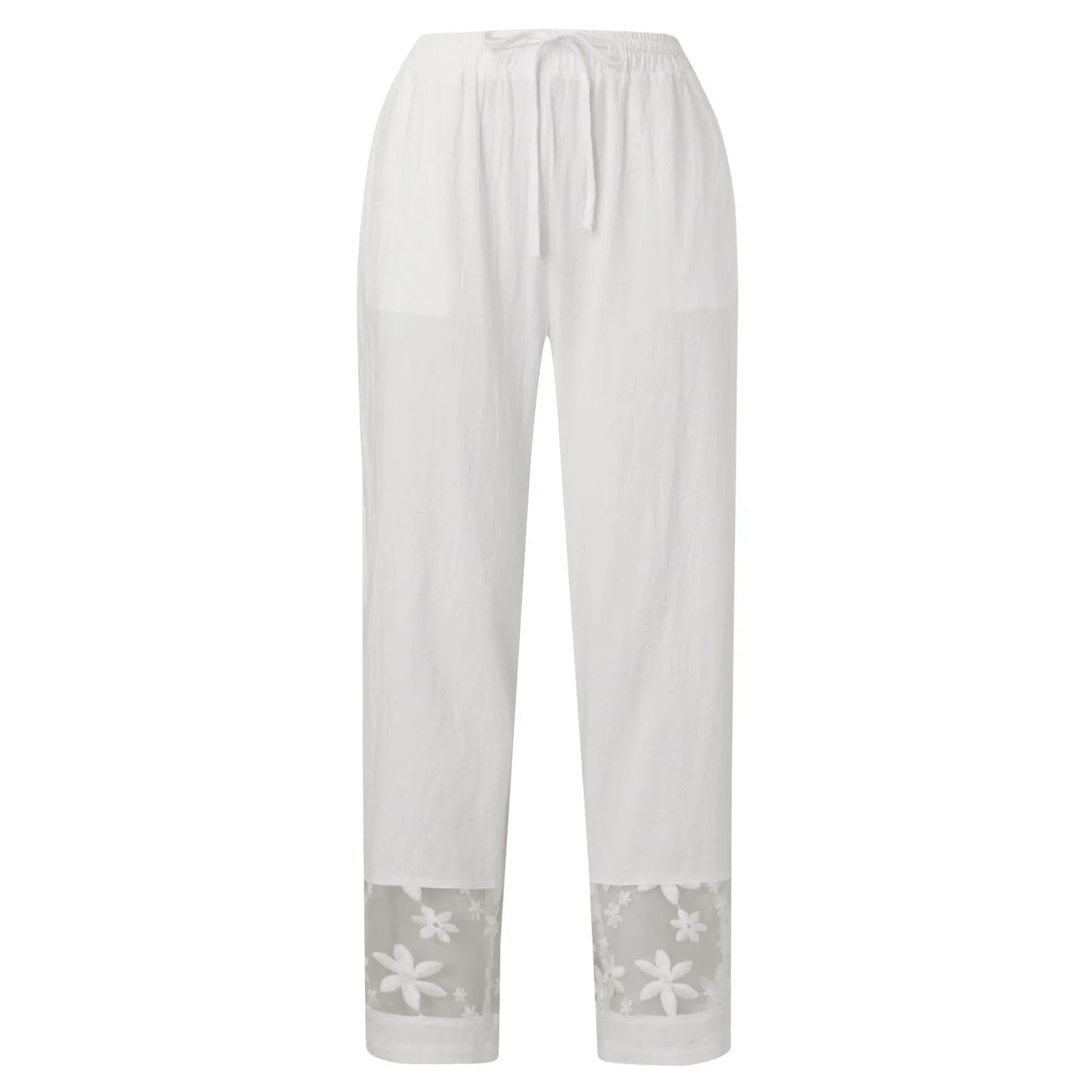 Drawstring Printed Crop Pants