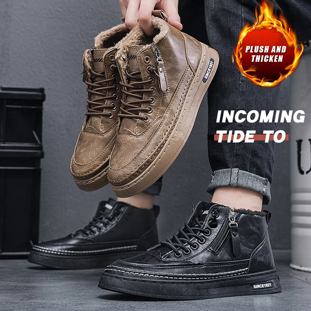 Waterproof Leather Platform Boots