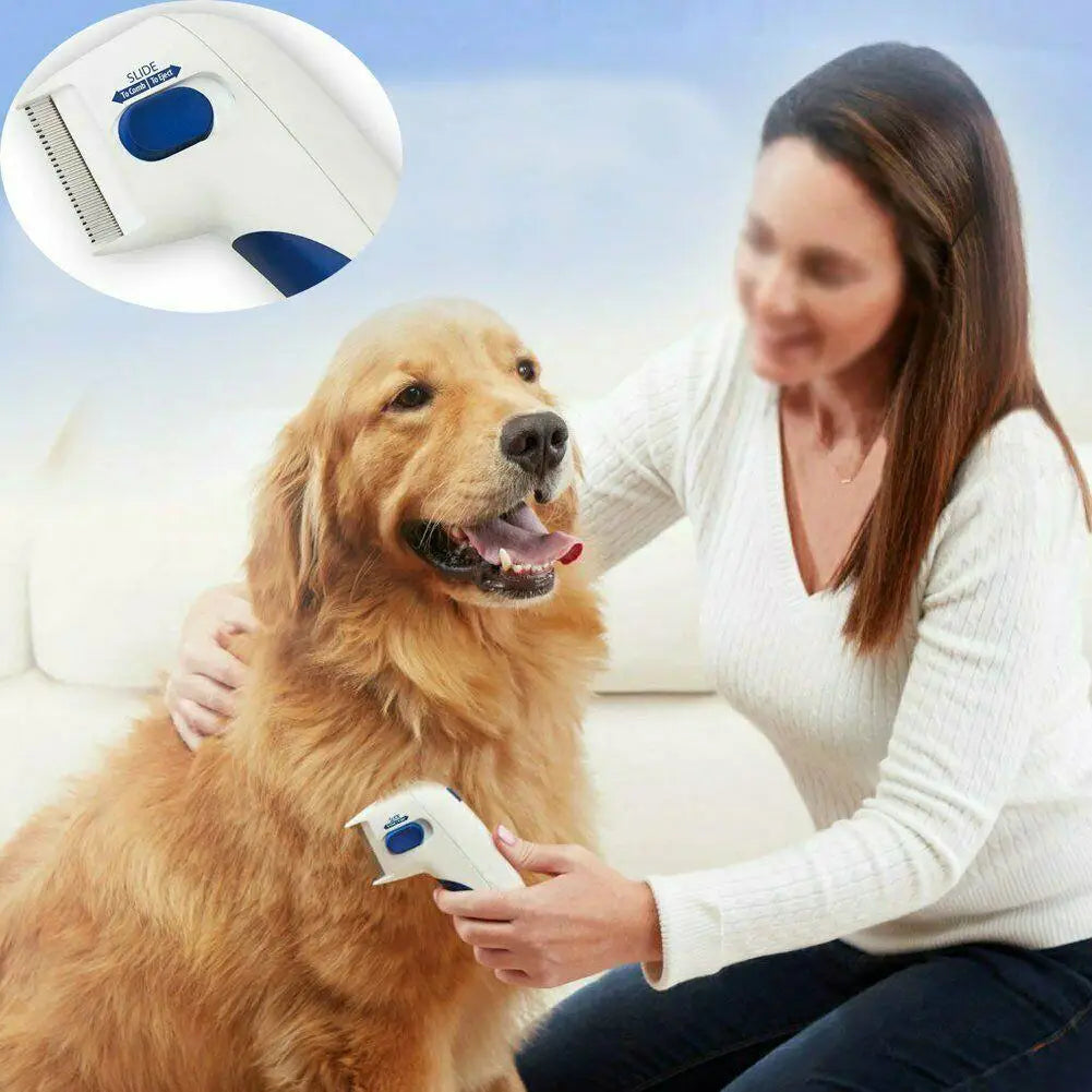 Electric Dog Cat Flea Lice Cleaner Comb