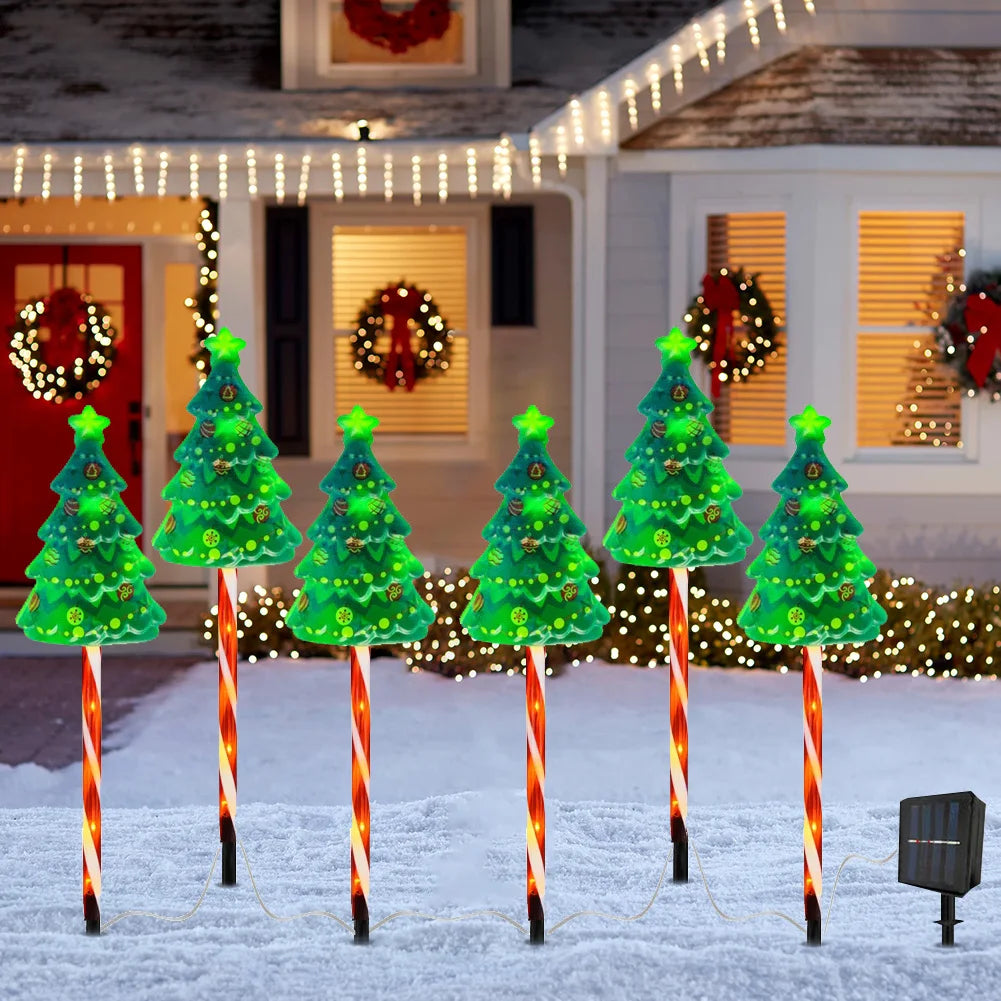 Solar Xmas Tree Lights 6 Modes LED Pack For Outdoor Decor