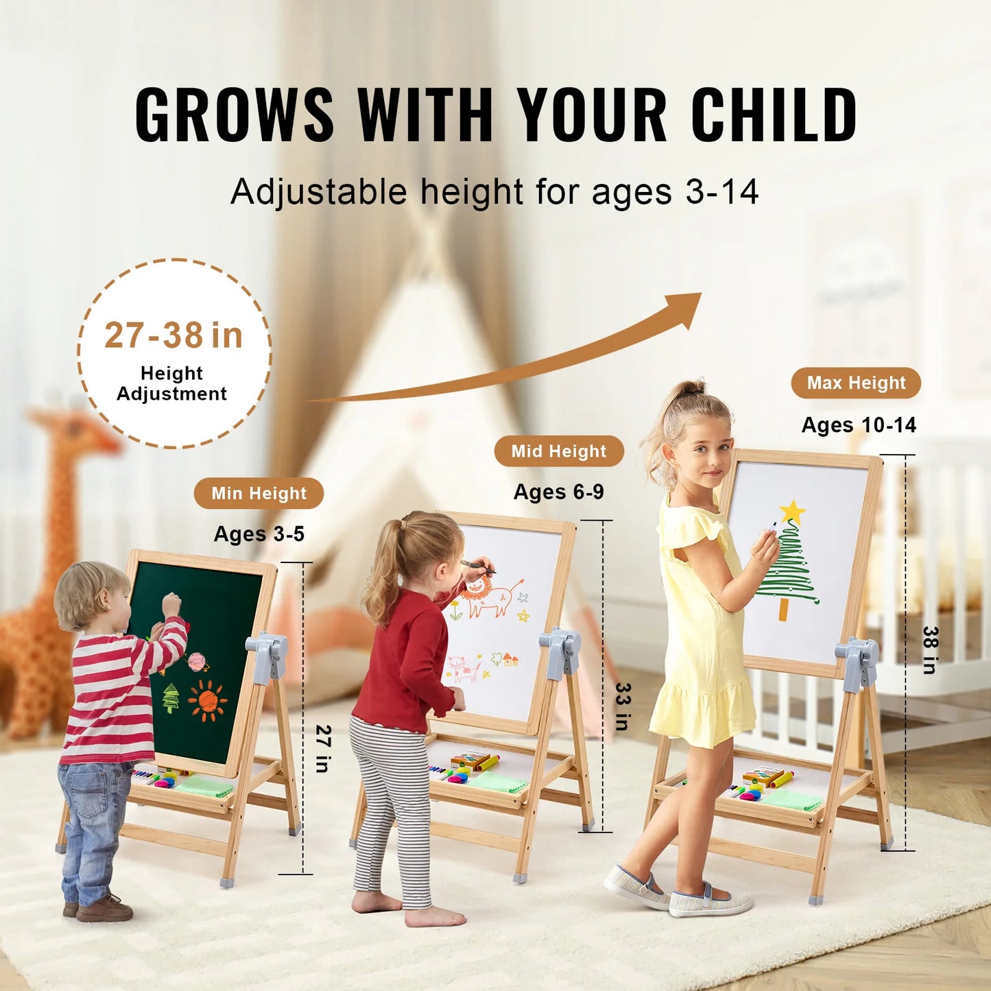 VEVOR Standing Magnetic Drawing Board
